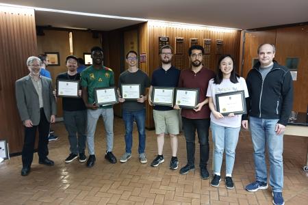 Four departmental awards were given to seven selected graduate students this year for exemplary research and teaching.
