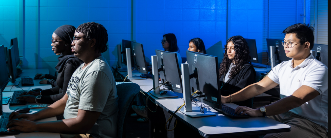 Students work on computers in a lab at Boyd Research and Education Center. (Chamberlain Smith/UGA)